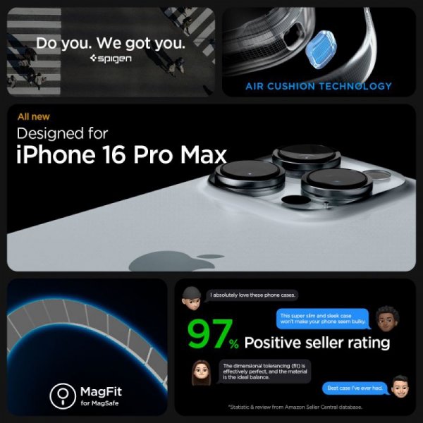 ETUI SPIGEN  ENZO ARAMID MAG MAGSAFE IPHONE 16 PRO MAX BLACK/NATURAL