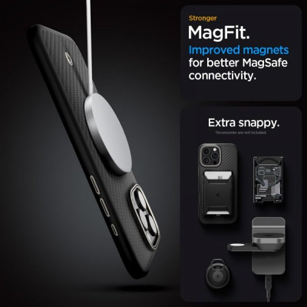 ETUI SPIGEN  ENZO ARAMID MAG MAGSAFE IPHONE 16 PRO MAX BLACK/NATURAL