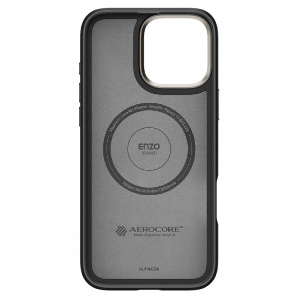 ETUI SPIGEN  ENZO ARAMID MAG MAGSAFE IPHONE 16 PRO MAX BLACK/NATURAL