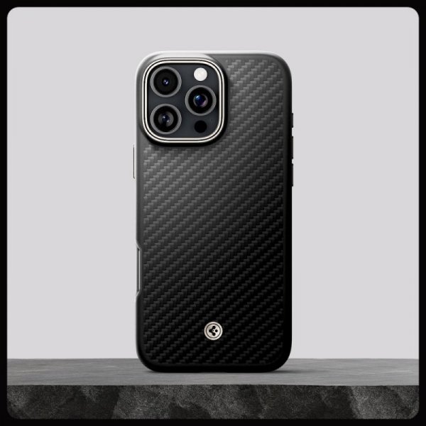 ETUI SPIGEN  ENZO ARAMID MAG MAGSAFE IPHONE 16 PRO MAX BLACK/NATURAL