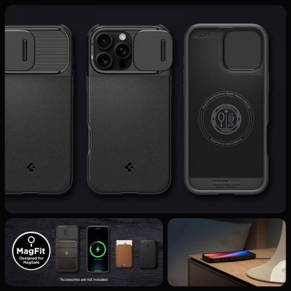ETUI SPIGEN  OPTIK ARMOR MAG MAGSAFE IPHONE 16 PRO MAX BLACK