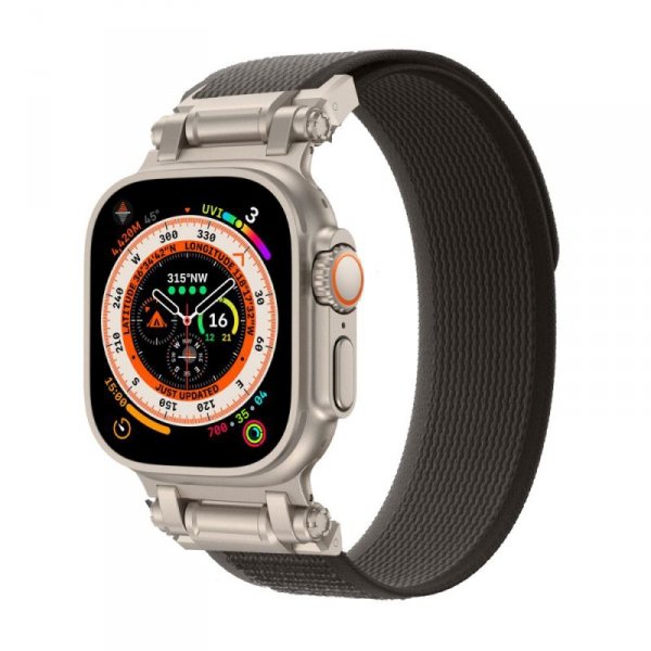 TECH-PROTECT NYLON DELTA APPLE WATCH 4 / 5 / 6 / 7 / 8 / 9 / SE / ULTRA 1 / 2 (42 / 44 / 45 / 49 MM) BLACK/ORANGE