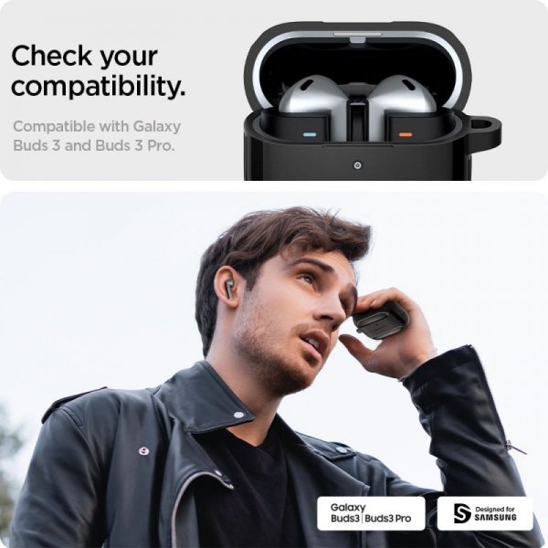 ETUI SPIGEN  RUGGED ARMOR SAMSUNG GALAXY BUDS 3 / 3 PRO MATTE BLACK