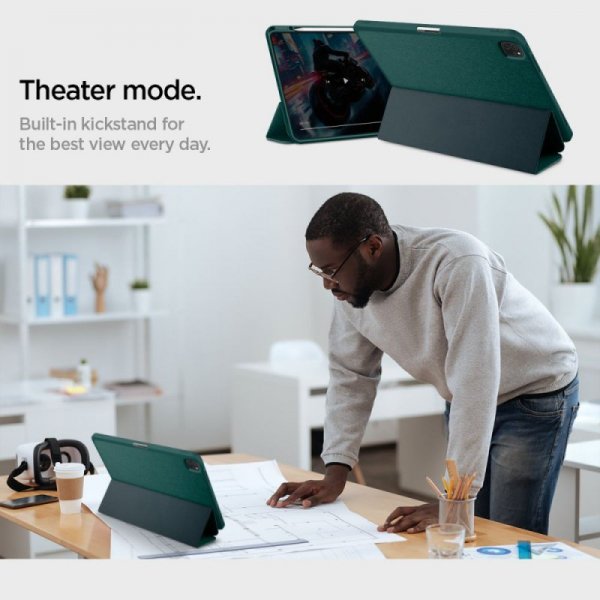 ETUI SPIGEN  URBAN FIT IPAD PRO 13 7 / 2024 MIDNIGHT GREEN