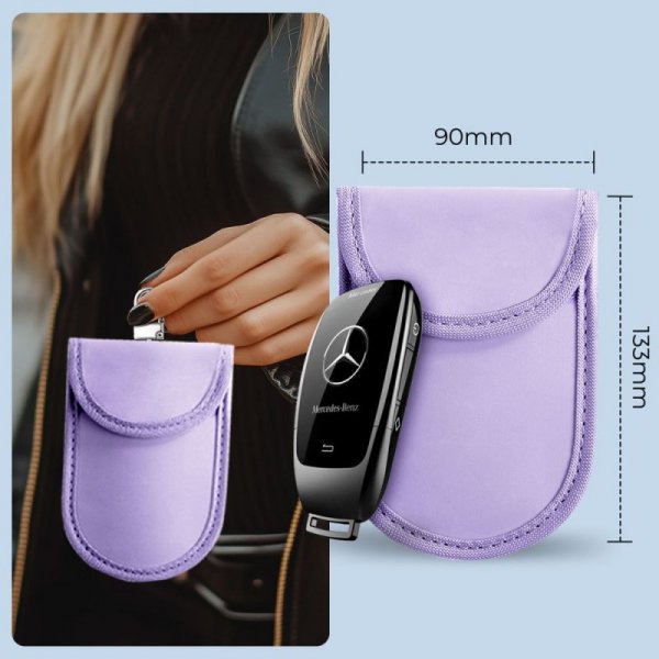KLATKA FARADAYA ETUI TECH-PROTECT  KLR100 POUCH KEYLESS RFID SIGNAL BLOCKER CASE LAVENDER