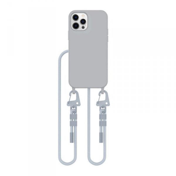ETUI TECH-PROTECT  MAGNECKLACE MAGSAFE IPHONE 12 / 12 PRO CRAYON GREY