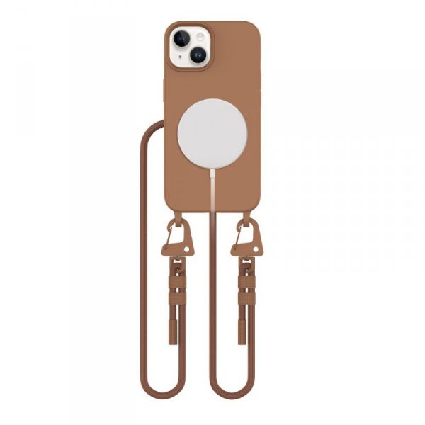 ETUI TECH-PROTECT  MAGNECKLACE MAGSAFE IPHONE 15 CHOCOLATE BROWN