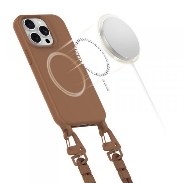 ETUI TECH-PROTECT  MAGNECKLACE MAGSAFE IPHONE 14 PRO CHOCOLATE BROWN