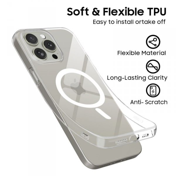 ETUI CASE PLECKI TECH-PROTECT  FLEXAIR MAGSAFE IPHONE 15 PRO MAX CLEAR