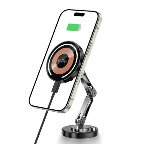 TECH-PROTECT MM15W-V8 MAGNETIC MAGSAFE DASHBOARD CAR MOUNT WIRELESS CHARGER 15W BLACK