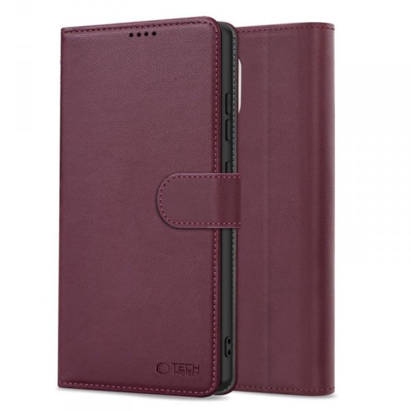 OTWIERANE KSIĄŻKOWE ETUI FUTERAŁ TECH-PROTECT  WALLET SAMSUNG GALAXY S25 MULBERRY