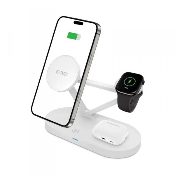TECH-PROTECT QI15W-A41 3IN1 MAGNETIC MAGSAFE WIRELESS CHARGER WHITE
