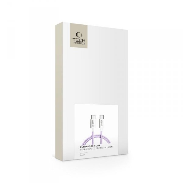 TECH-PROTECT ULTRABOOST LITE TYPE-C KABEL  PD60W/3A 100CM MAUVE