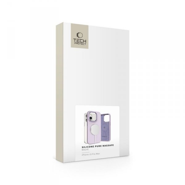 ETUI PLECKI CASE TECH-PROTECT  SILICONE PURE MAGSAFE IPHONE 15 PRO MAX MAUVE