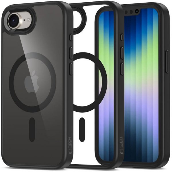 ETUI PLECKI CASE NAKŁADKA TECH-PROTECT  MAGMAT MAGSAFE IPHONE SE 4 2025 BLACK/CLEAR