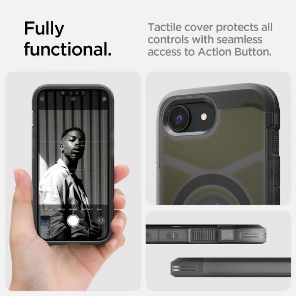 SPIGEN TOUGH ARMOR MAG MAGSAFE IPHONE 16E FROST BLACK