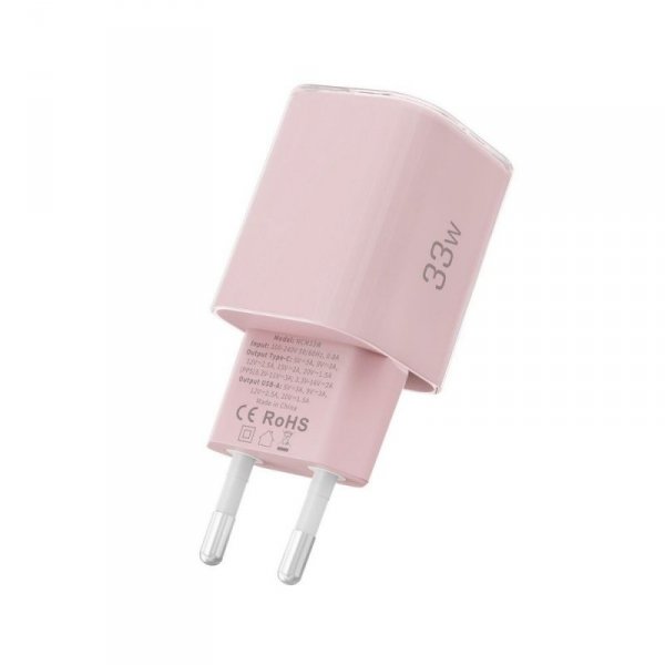 TECH-PROTECT NCM33W 2-PORT NETWORK CHARGER PD 33W / QC3.0 BABY PINK