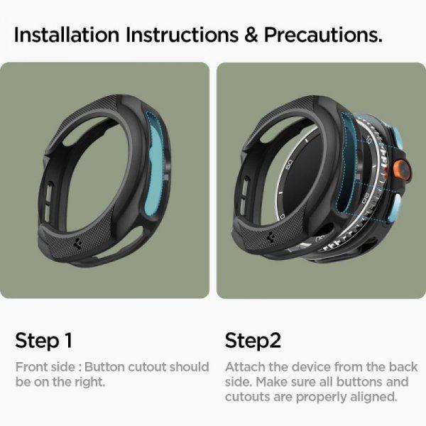Etui Spigen Liquid Air do Samsung Galaxy Watch 8 Classic (46mm) – Matowy Czarny (Matte Black)