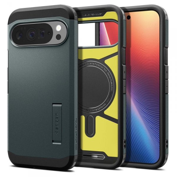 Pancerne Etui Spigen Tough Armor Mag do Google Pixel 10 Pro XL MagSafe – Zielone