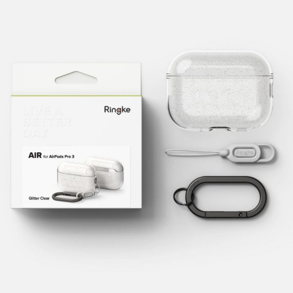 Etui Ringke Air do Apple AirPods Pro 3 – Glitter Clear Przezroczyste z brokatem