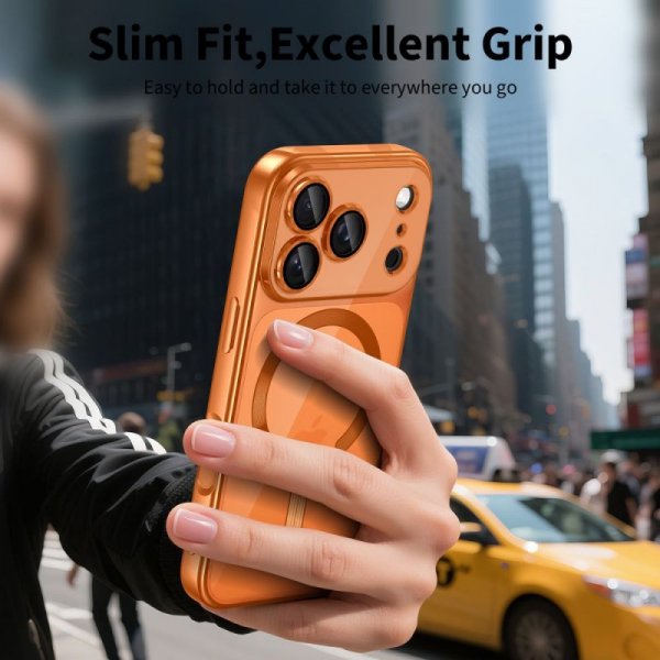 Etui Magnetyczne Tech-Protect MagFlex MagSafe do iPhone 17 Pro Shiny Cosmic Orange