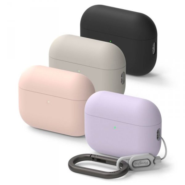 Silikonowe Etui do AirPods Pro 3 Ringke Silicone Stone Case Kamienny Szary
