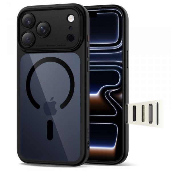 Etui do iPhone 17 Pro Max Tech-Protect MagPeak MagSafe CC – Black/Clear