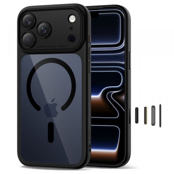 Etui do iPhone 17 Pro Max Tech-Protect MagPeak MagSafe CC – Black/Clear
