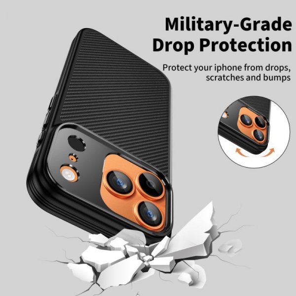 Tech-Protect Kevlar Aramid CC MagSafe – Pancerne Etui do iPhone 17 Pro Max – Black/Clear