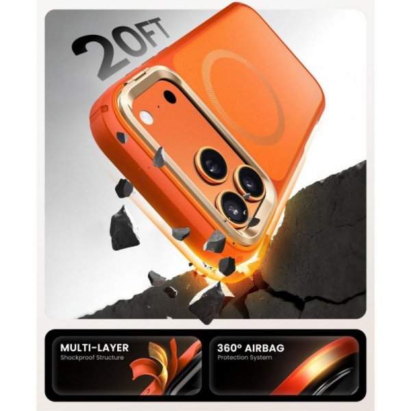 Supcase IBLSN Ares Flip Mag MagSafe Etui Pancerne do iPhone 17 Pro Max Koralowe