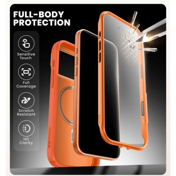 Supcase IBLSN Ares Flip Mag MagSafe Etui Pancerne do iPhone 17 Pro Max Koralowe