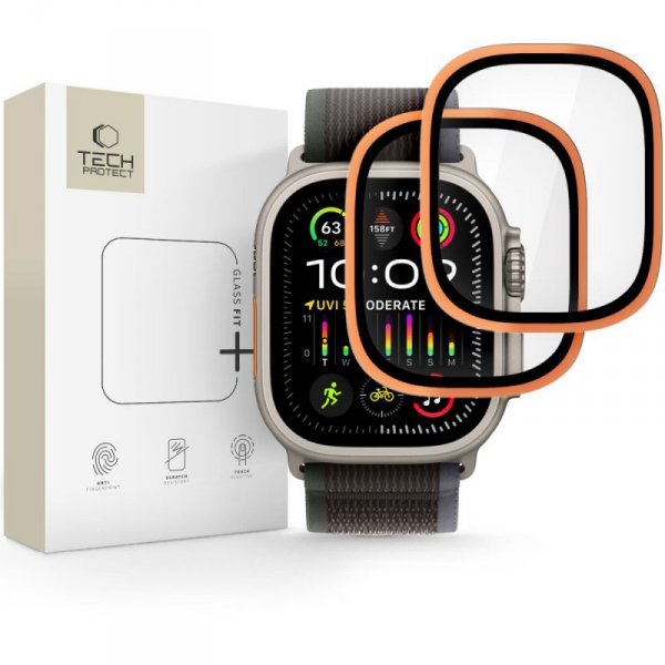 Szkło Hartowane z Ramką Tech-Protect Glass Ring do Apple Watch Ultra 1 / 2 / 3 (49 mm) Cosmic Orange
