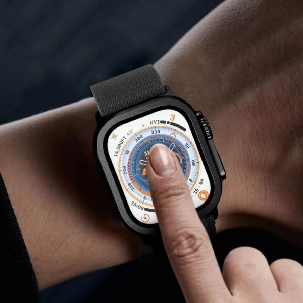 Szkło Hartowane z Ramką Tech-Protect Glass Ring do Apple Watch Ultra 1 / 2 / 3 (49 mm) Cosmic Orange