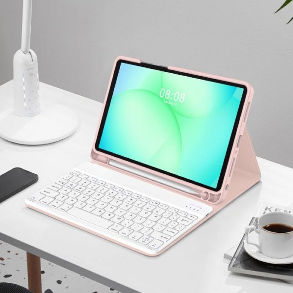 Etui z Klawiaturą i Miejscem na Rysik do Samsung Galaxy Tab A9+ / A11+ - Tech-Protect - Różowe