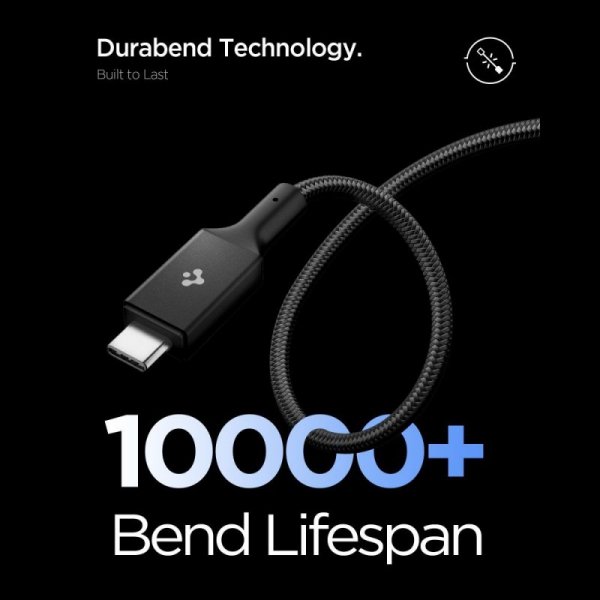 Kabel USB-C do USB-C Spigen 100W 1m Szybkie Ładowanie – Czarny