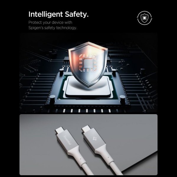 Kabel USB-C do USB-C Spigen 100W 2m Szybkie Ładowanie – Biały