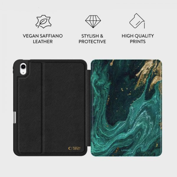 Tech-Protect Lamano – Etui do iPad 10.9 (10. gen. 2022) / 11 (A16, 11. gen. 2025) – Verde Aura