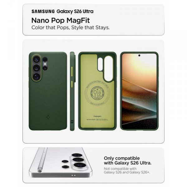 Etui Spigen Caseology Nano Pop Mag MagSafe do Samsung Galaxy S26 Ultra Avo Green