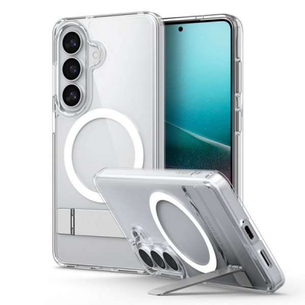 Etui Spigen Ultra Hybrid "S" Mag MagSafe do Samsung Galaxy S26+ Plus Clear/White (Przezroczysty/Biały)