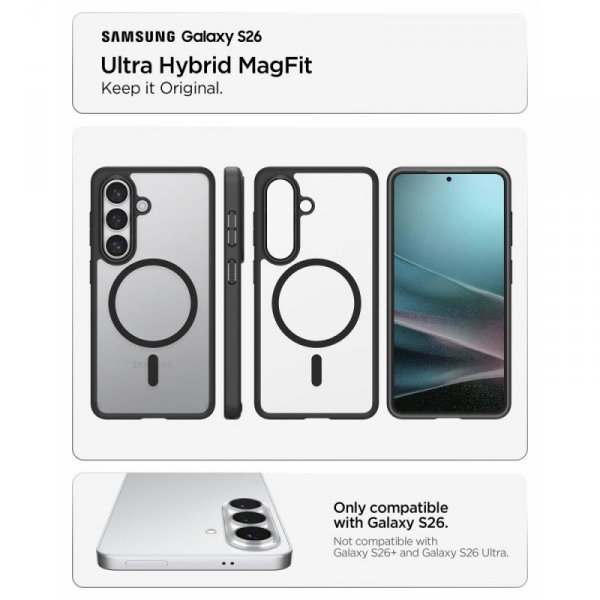Etui Spigen Ultra Hybrid Mag MagSafe do Galaxy S26 Matte Black