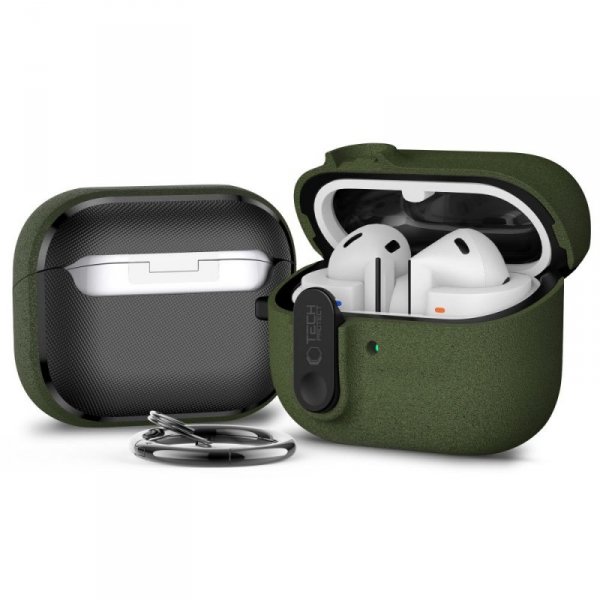 Etui Silikonowe Tech-Protect Slim Hook do Samsung Galaxy Buds 3 / 3 FE / 3 Pro Olive Green (Oliwkowy)