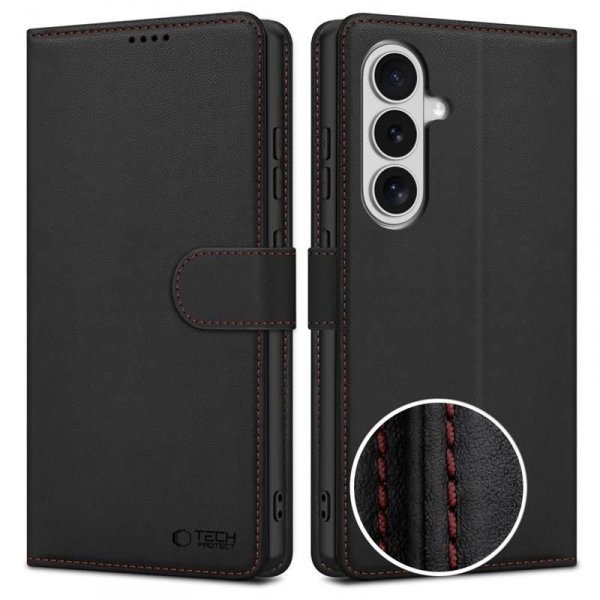 Etui portfel do Samsung Galaxy S26 – Tech-Protect Wallet – Czarno-Czerwone