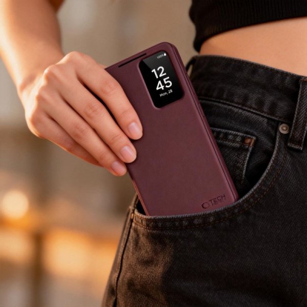 Etui z klapką do Samsung Galaxy S26 Plus Portfel Mulberry Ciemnofioletowe