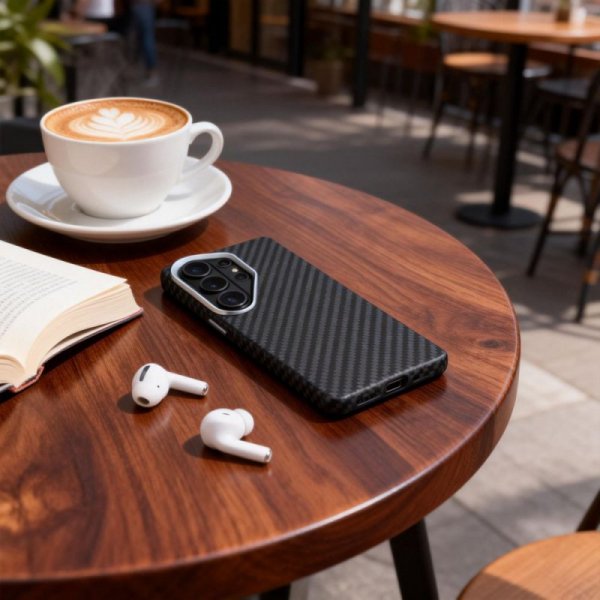 Etui Tech-Protect Ion Carbon MagSafe do Galaxy S26 Ultra - Black/Silver