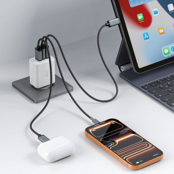 Ładowarka Sieciowa Tech-Protect NCA65W-GaN 3-Port PD 65W White