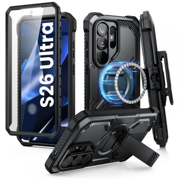 Etui pancerne z klipsem Supcase IBLSN Armorbox Clip MagSafe do Samsung Galaxy S26 Ultra – Black