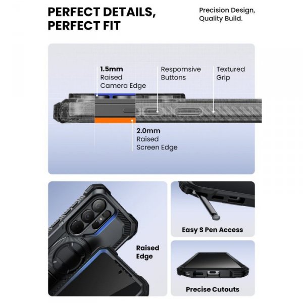 Etui pancerne z klipsem Supcase IBLSN Armorbox Clip MagSafe do Samsung Galaxy S26 Ultra – Black