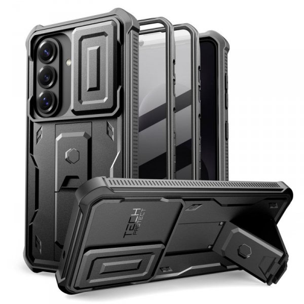 Etui 360 do Samsung Galaxy S26 Kevlar Cam+ Pancerne + Folia na Ekran Czarny Mat