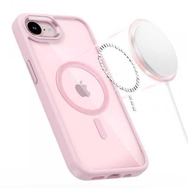 Etui Tech-Protect MagMat MagSafe do iPhone 16e / iPhone 17e Soft Pink/Clear
