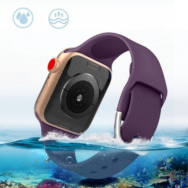 Silikonowa opaska Silicone Strap APS do Apple Watch 42 / 44 / 45 mm pasek bransoleta do zegarka - żółta